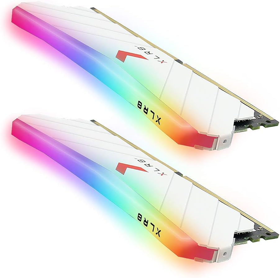 XLR8 Gaming 16GB (2X8Gb) DDR4 DRAM 3200Mhz (PC4-25600) CL16 1.35V RGB Dual Channel Desktop (DIMM) Memory White Edition – MD16GK2D4320016XWRGB
