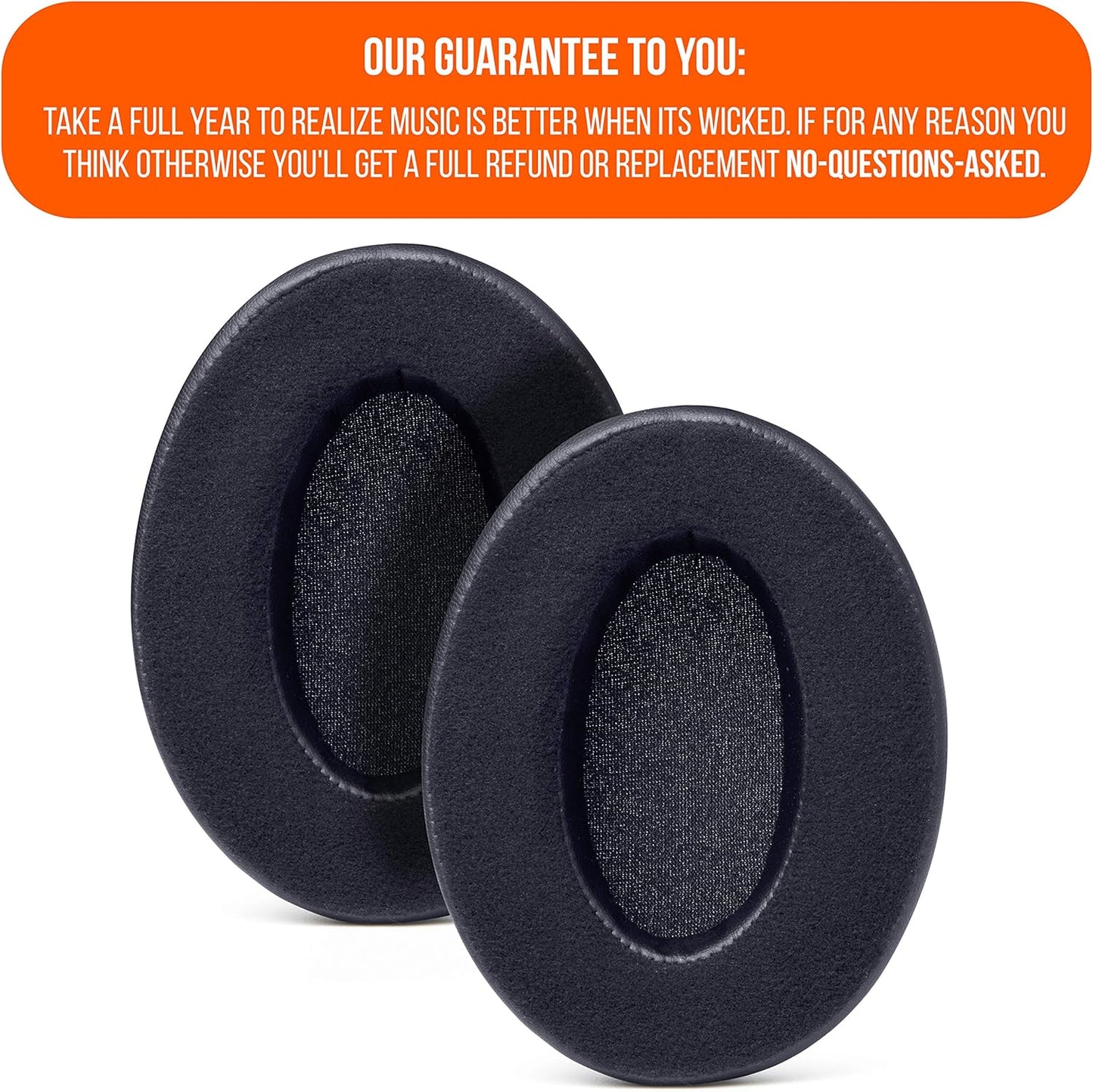 Padz Velour - the Ultimate Upgraded Earpads by Wicked Cushions - Compatible with Audio Technica, Hyperx, Steelseries Arctis & More - Extra Thick - Bigger Opening - Softer Memory Foam | (Black)