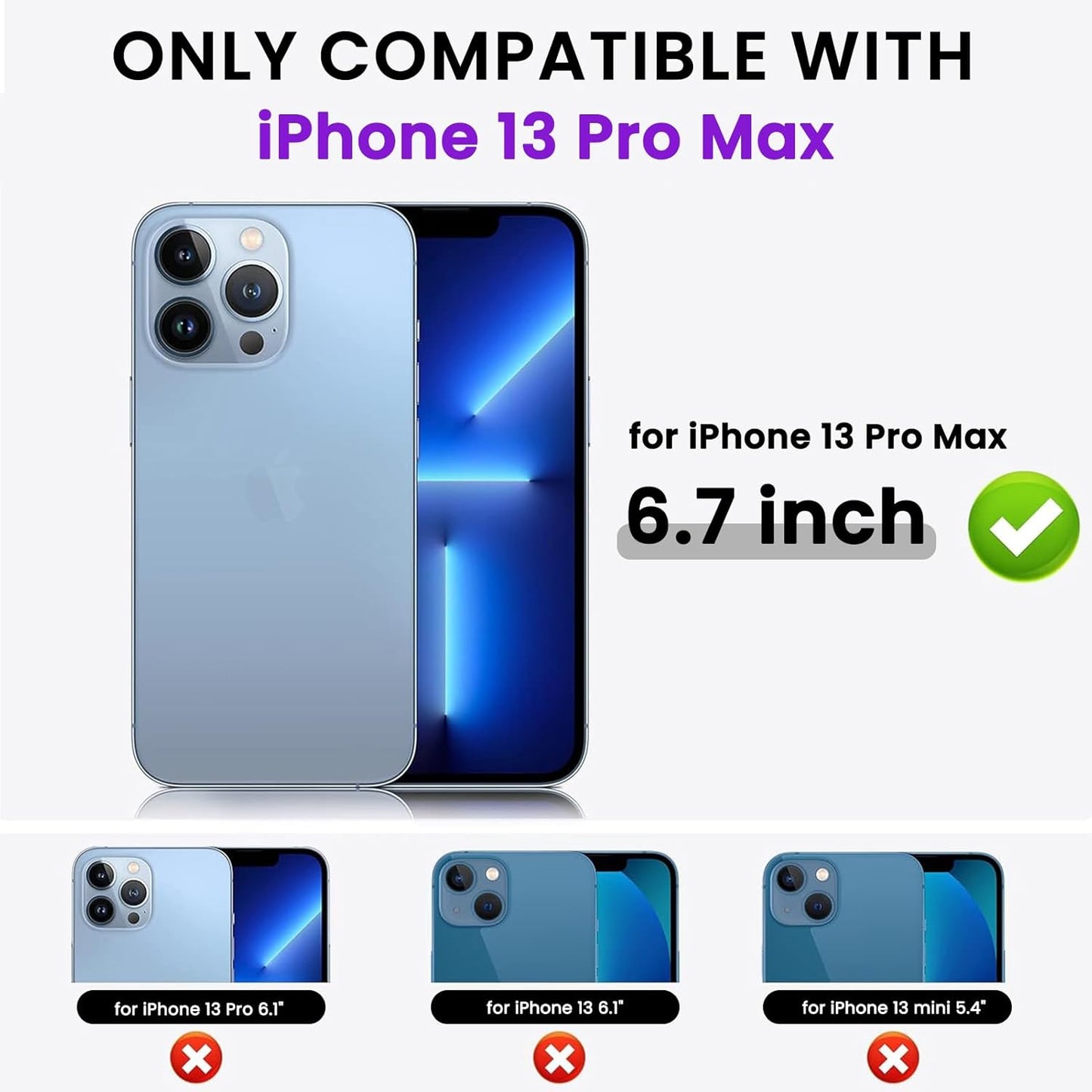 Shockproof Liquid Silicone Designed for Iphone 13 Pro Max Case 6.7", Gel Rubber Comprehensive Protection Anti-Shock Cover Case Drop Protection 6.7Inch-Blue